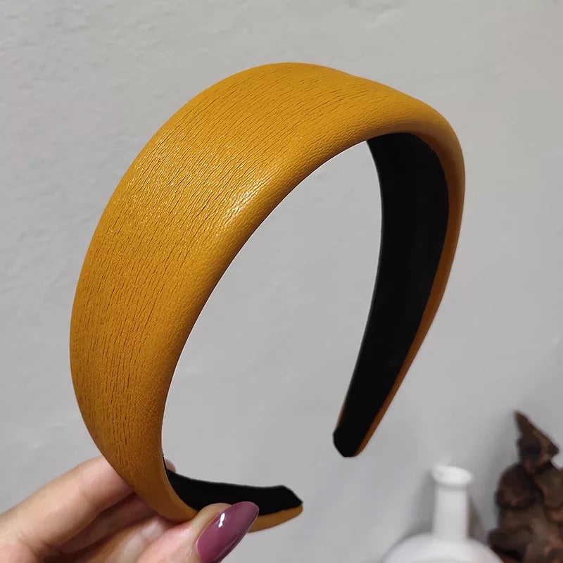 Mustard Leather Headband